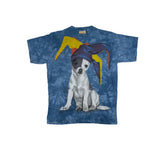 Vintage The Mountain M Blue Tie Dye Dog T-Shirt